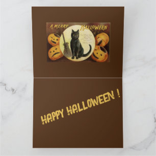 Tarjeta El gato negro y las calabazas de la vagina de Hall