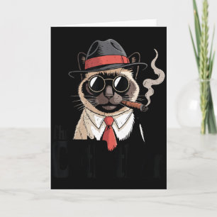 Tarjeta El gato padre siamés El gato padre Feliz día del p