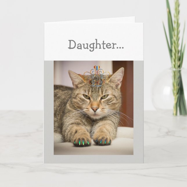 Tarjeta El Gato Parece Buena Hija. Animales divertidos de  (Anverso)
