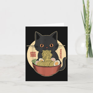 Tarjeta El gato Ramen es gracioso tee gato japonés de Kawa