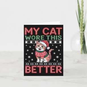 Tarjeta El gato se puso esto mejor Familia a juego feas su