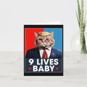 Tarjeta El gato Trump 9 vive un voto gracioso para los gat