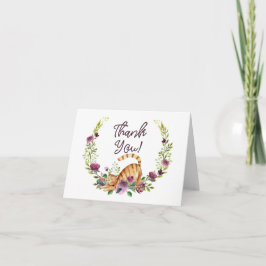 Tarjeta El gato y las flores de la acuarela le agradecen