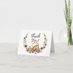 Tarjeta El gato y las flores de la acuarela le agradecen