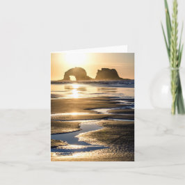 Tarjeta El gemelo oscila puesta del sol durante la bajamar