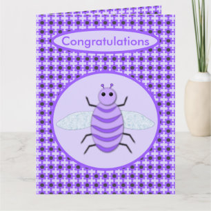 Tarjeta El género de la abeja púrpura cuta revela neutrali