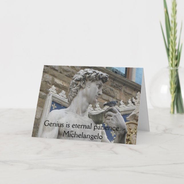 Tarjeta El genio es paciencia eterna. - Cita de Miguel (Anverso)