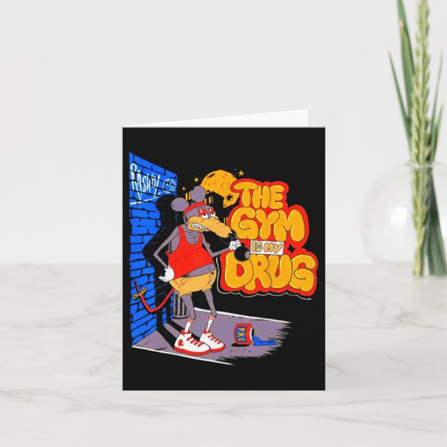 Tarjeta El Gimnasio Es Mi Graciosa Construcción De Haltero (Anverso)