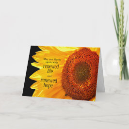 Tarjeta El girasol con un mensaje sensorial se vuelve bien