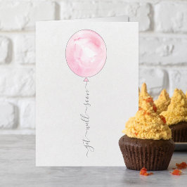 Tarjeta El globo acuático rosa minimalista se recuperará p