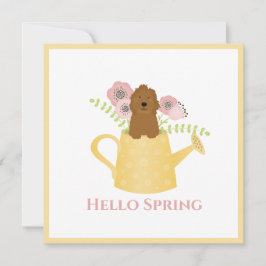 Tarjeta El Goldendoodle En El Agua Puede Amarillo