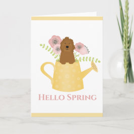 Tarjeta El Goldendoodle En El Agua Puede Amarillo