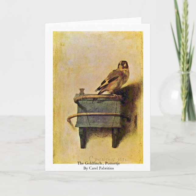 Tarjeta El Goldfinch., Puttertje de Carel Fabritius (Anverso)