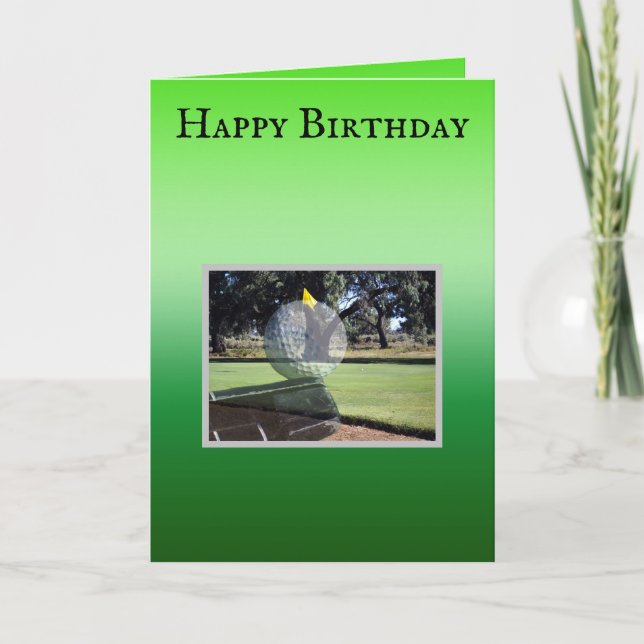 Tarjeta El golf inspiró feliz cumpleaños, (Anverso)