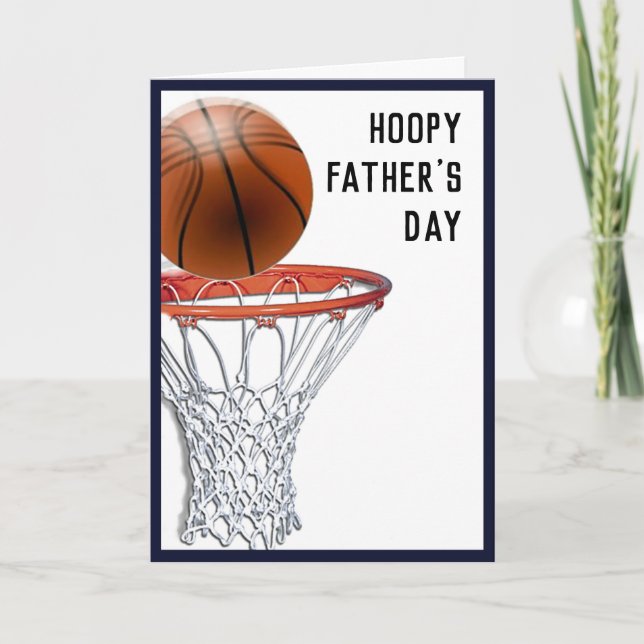 Tarjeta El gracioso baloncesto del Día del Padre (Anverso)