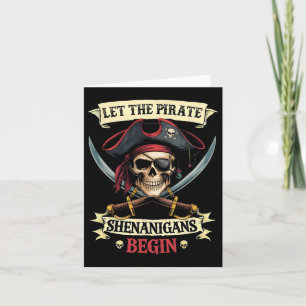Tarjeta El gracioso cráneo de Halloween deja al pirata She