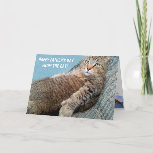 Tarjeta El gracioso día del padre: "Del gato" (Anverso)