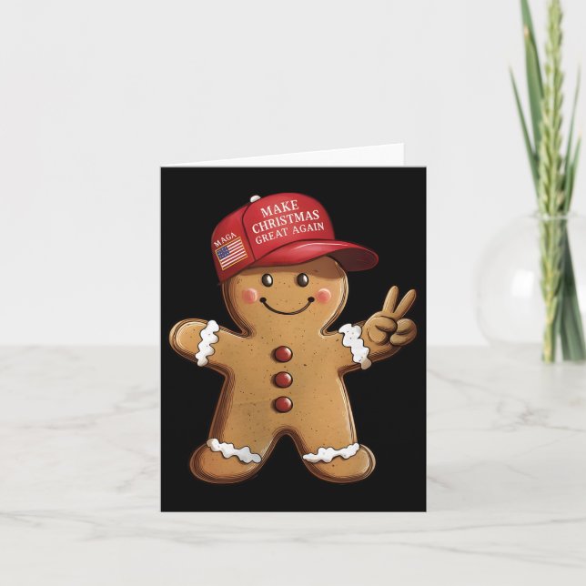 Tarjeta El gracioso hombre de Trump Gingerbread hace a los (Anverso)