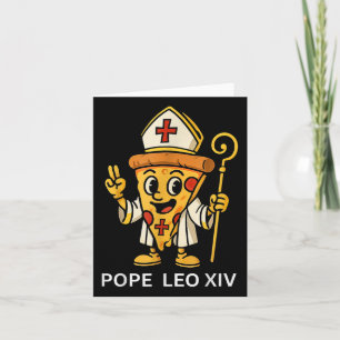 Tarjeta El gracioso Papa americano Leo Xiv Pizza Slice Per