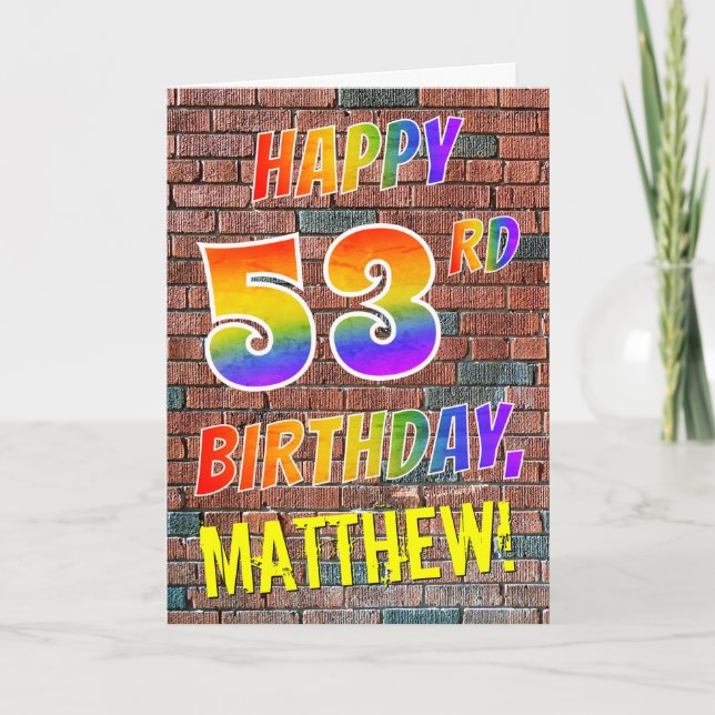 Tarjeta El graffiti inspiró el arcoiris y se hizo feliz 53 (Anverso)