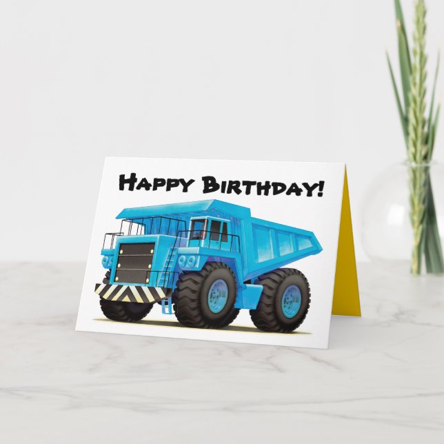 Tarjeta El gran camión azul del niño (Anverso)