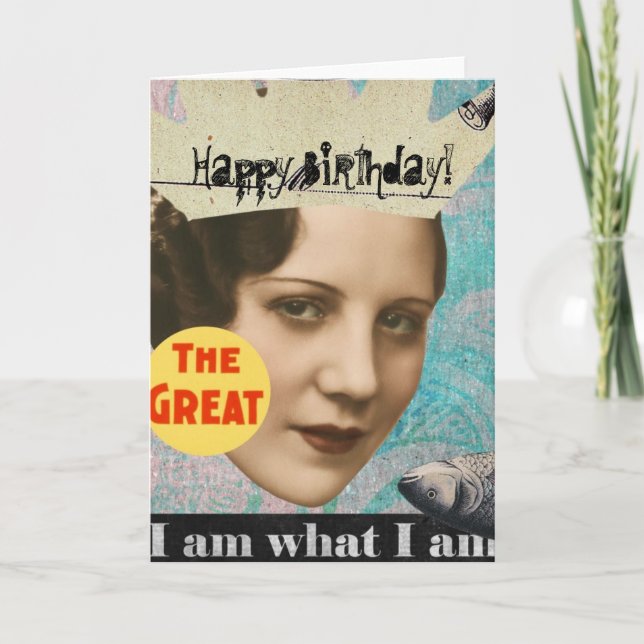 Tarjeta El Gran Collage de la Reina del Pescado, Cumpleaño (Anverso)