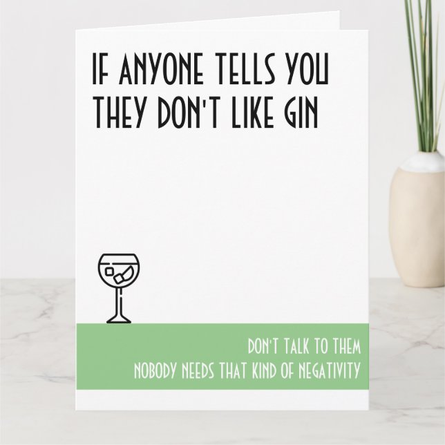 Tarjeta El gran cumpleaños verde de Gin Lover (Anverso)