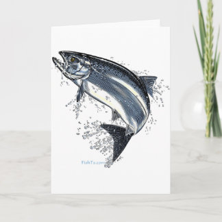 Tarjeta El gran salmón que avanza río arriba