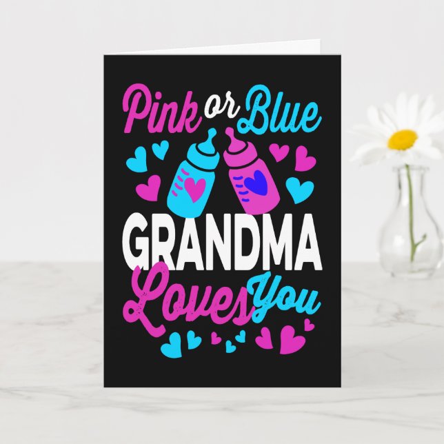 Tarjeta El GRANDMA rosa o azul te ama | Responsable del gé (Planta pequeña)