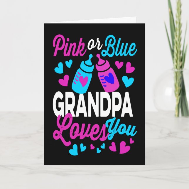Tarjeta El GRANDPA rosa o azul te ama | Responsable del gé (Anverso)