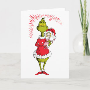 Tarjeta El Grinch Sostiene a Cindy Lou Quién