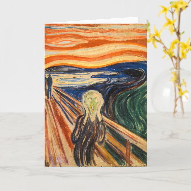 Tarjeta El Grito | Edvard Munch | (flor amarilla)