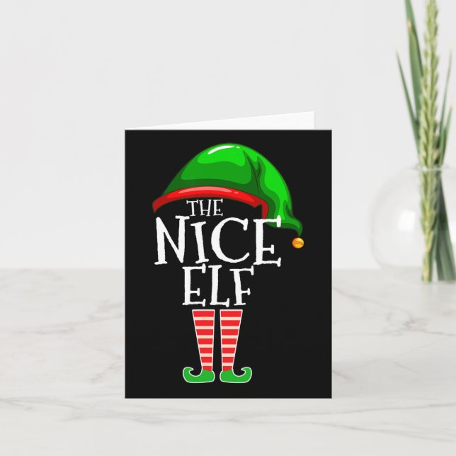 Tarjeta El grupo Nice Elf coincide con los Navidades famil (Anverso)