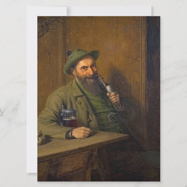 Tarjeta El guardabosques (por Eduard von Grützner) (Anverso)