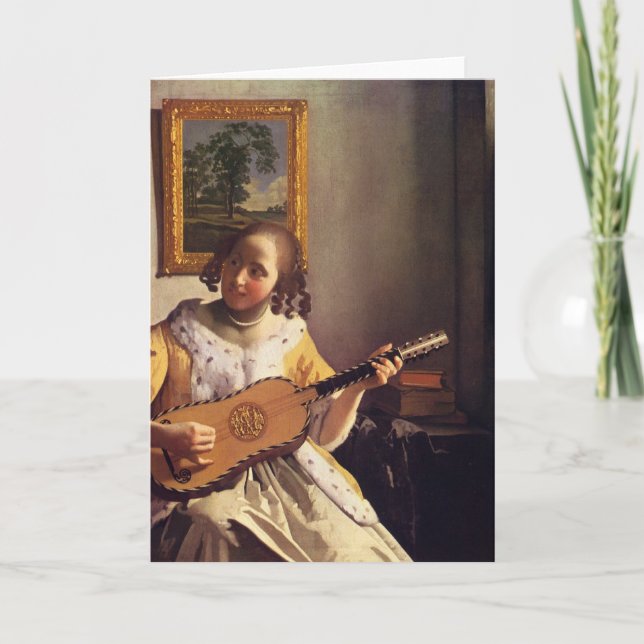 Tarjeta El guitarrista de Juan Vermeer (Anverso)