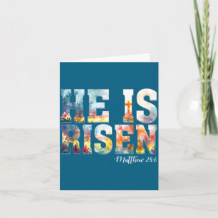 Tarjeta Él ha resucitado boho Pascua cristiano Jesús
