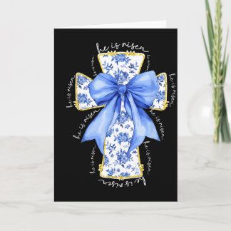 Tarjeta Él ha resucitado Cruz cristiana Jesús Versículo bí