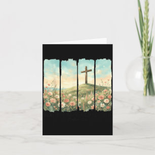 Tarjeta Él Ha Resucitado Cruz de Pascua Mateo 28_6 Cristia