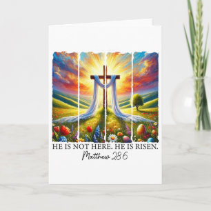 Tarjeta Él ha resucitado Cruz Fe Resurrección Jesús Pascua
