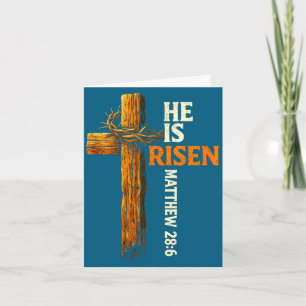 Tarjeta Él ha resucitado cruz jesus fe religiosa cristiana