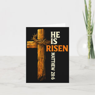 Tarjeta Él ha resucitado cruz jesus fe religiosa cristiana