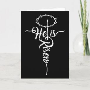 Tarjeta Él ha resucitado Cruz Jesús Religioso Día de Pascu