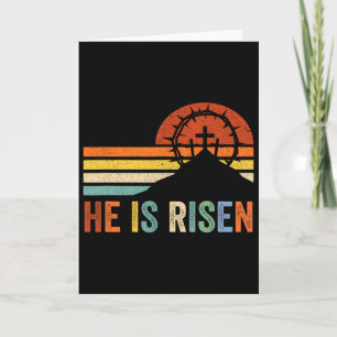 Tarjeta Él ha resucitado Cruz Jesús Religioso Día de Pascu