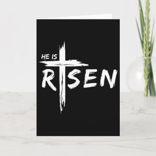 Tarjeta Él ha resucitado Cruz Jesús Religioso Día de Pascu