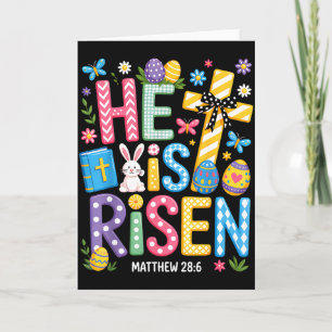 Tarjeta Él ha resucitado Jesús cristiano Feliz Pascua Muje