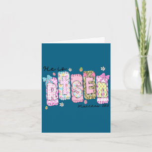 Tarjeta Él ha resucitado jesus cristiano feliz pascua muje