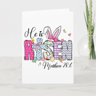 Tarjeta Él ha resucitado Jesús cristiano Feliz Pascua Muje