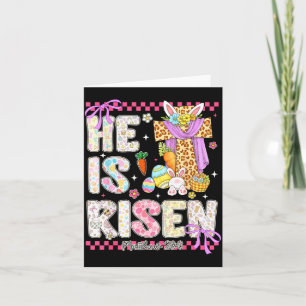 Tarjeta Él ha resucitado Jesús cristiano feliz Pascua muje