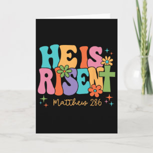 Tarjeta Él ha resucitado Jesús cristiano Feliz Pascua niño