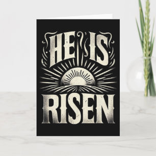 Tarjeta Él ha resucitado Jesús Dios cristiano Sol Resurrec